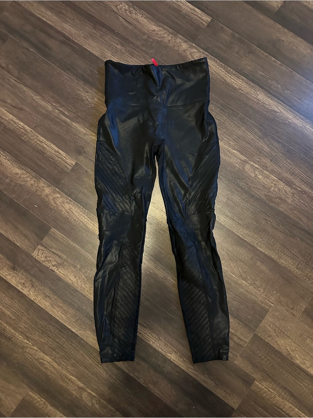 SPANX Black High-Waist Textured Leggings